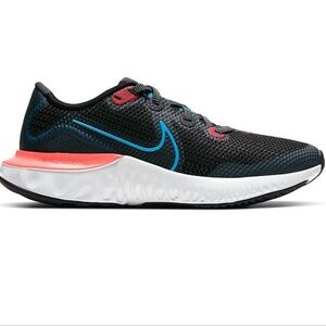Nike Renew Run Unisex Size Youth 6Y Black/Laser Blue-Laser Crimson Boys Sneakers